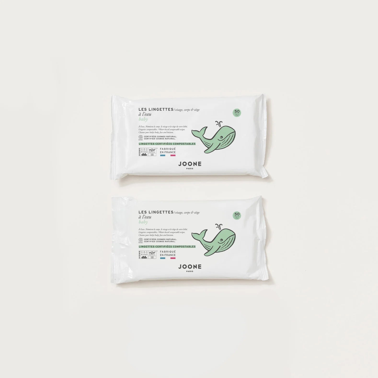La lingette compostable à l'eau JOONE - 50 lingettes