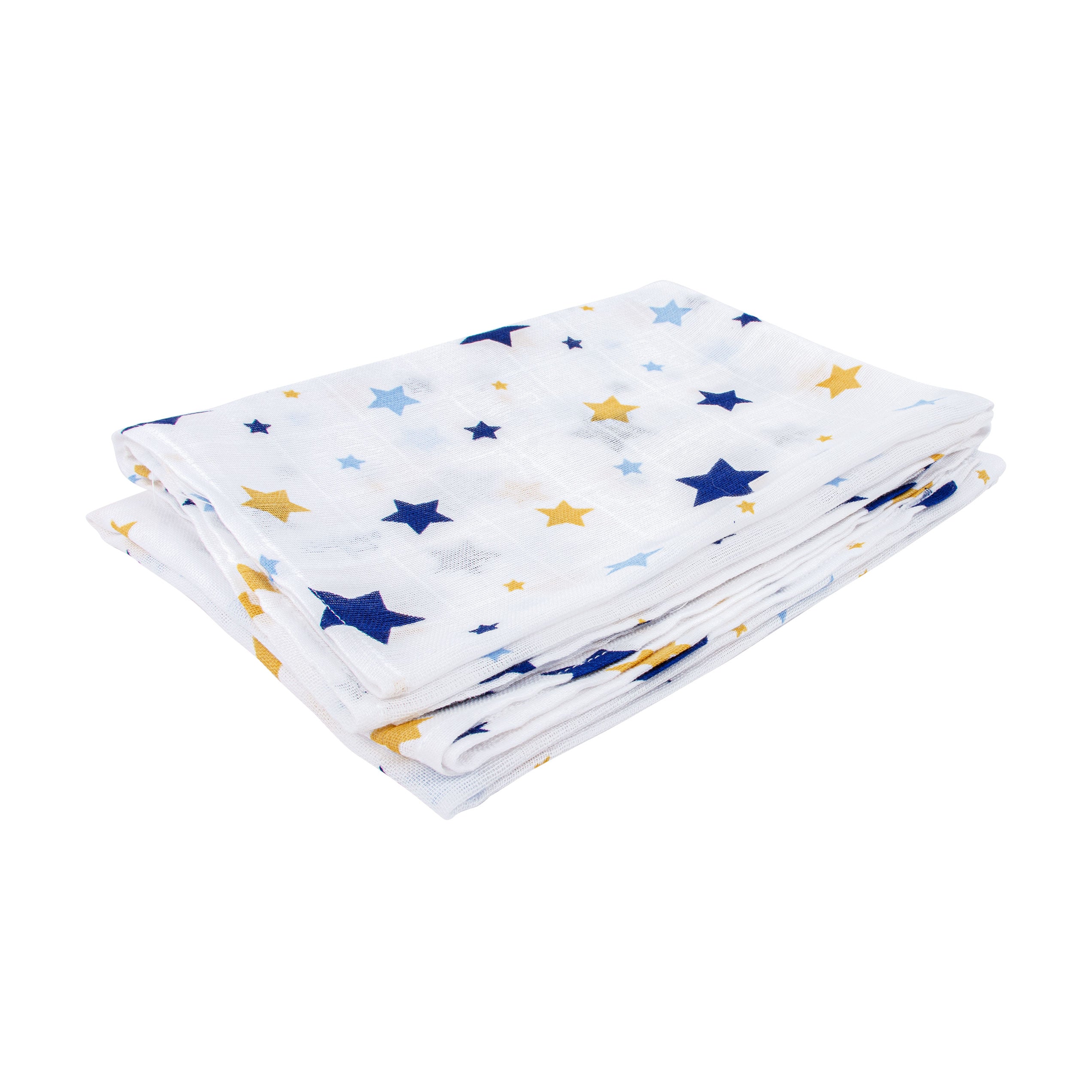 Lot de 2 langes 120x100 cm en mousseline BIO