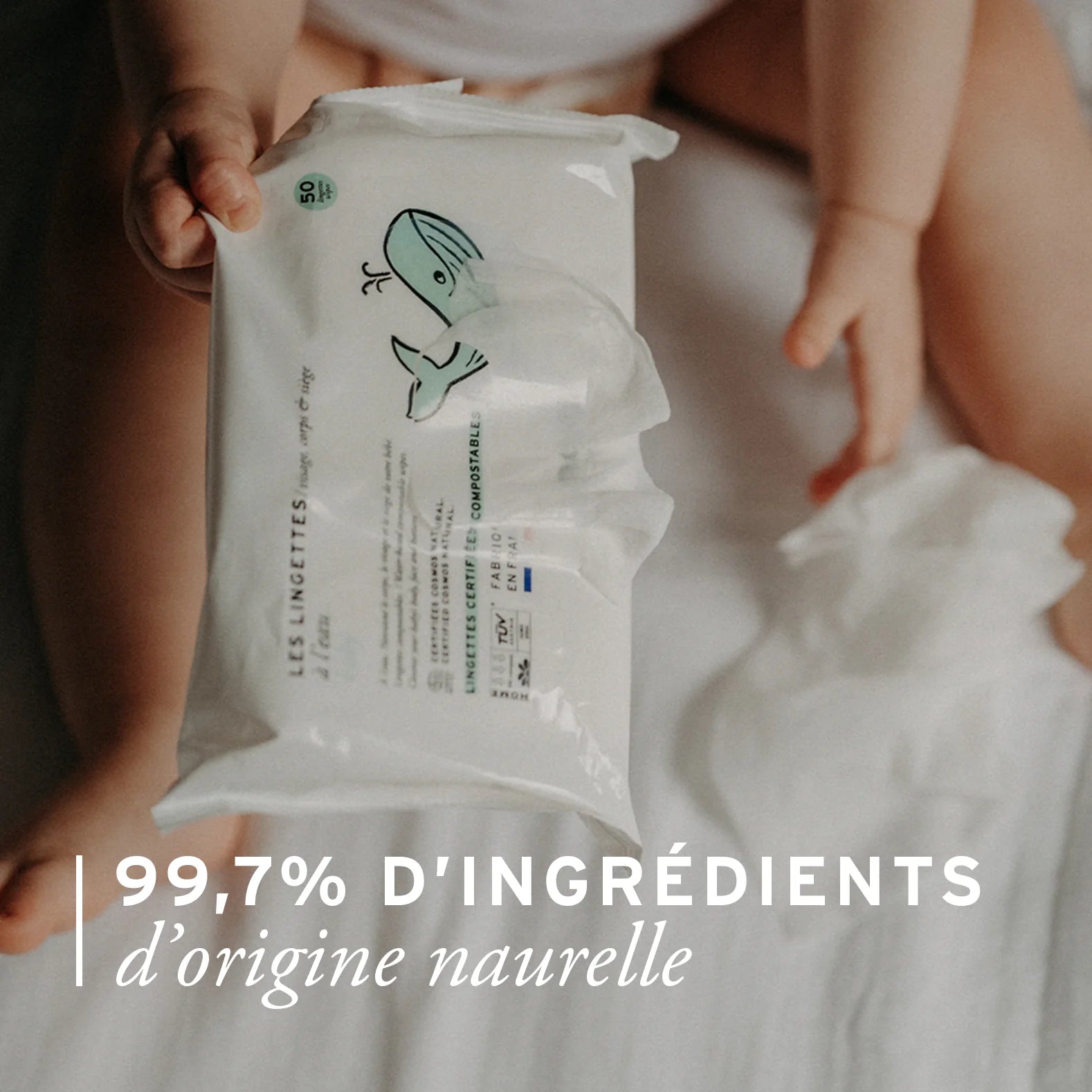 La lingette compostable à l'eau JOONE - 50 lingettes