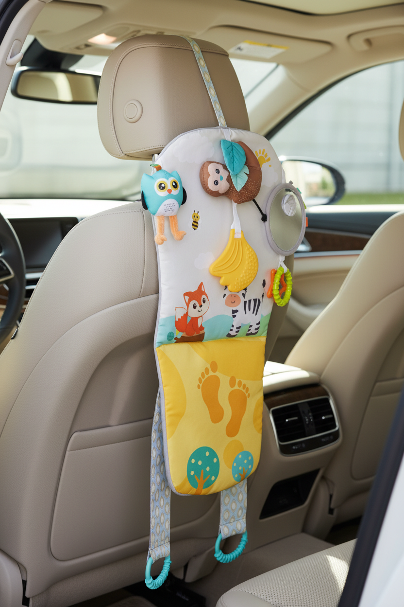 Organisateur de siège auto bébé avec jouets