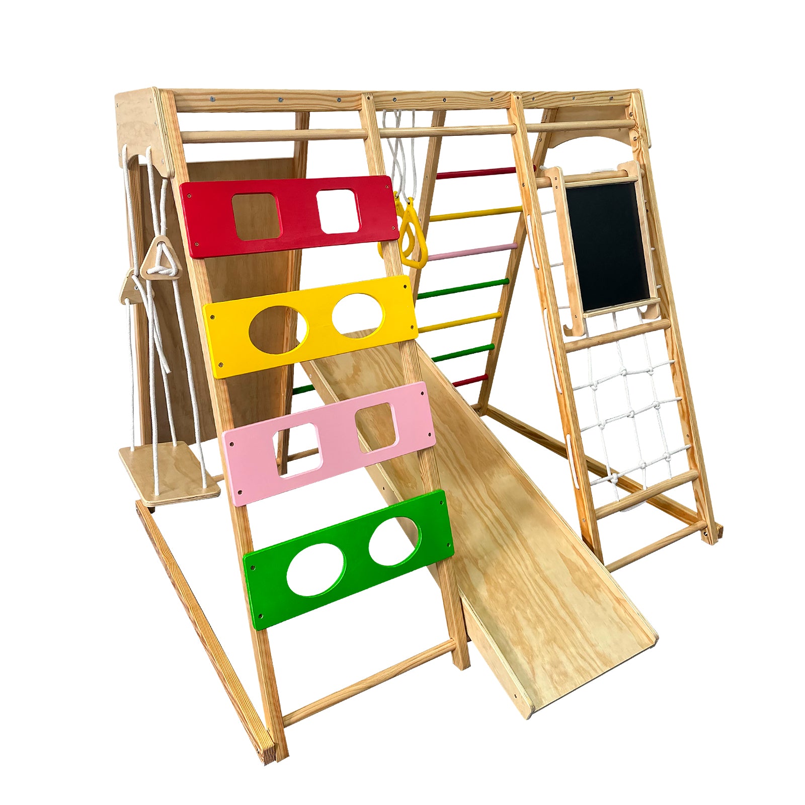 Portique enfant avec balançoire et tableau noir