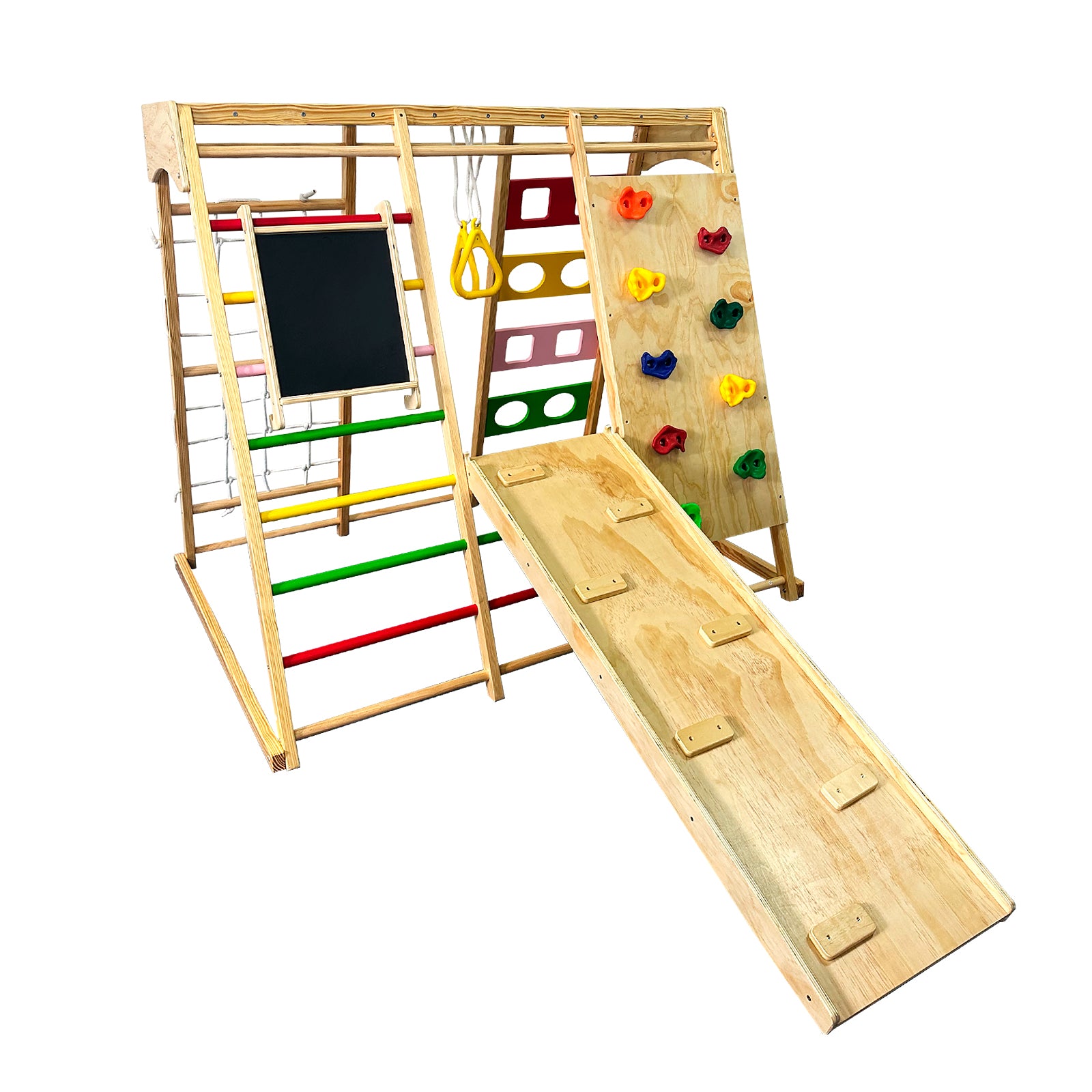 Portique enfant avec balançoire et tableau noir