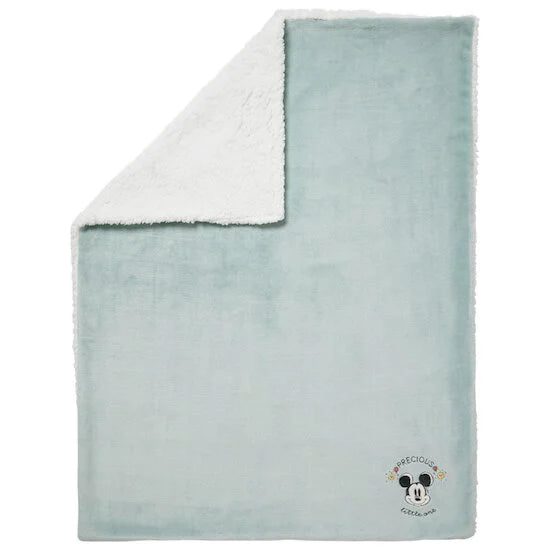 Couverture bi-matière flanelle & sherpa 75x100cm – Mickey Good Morning