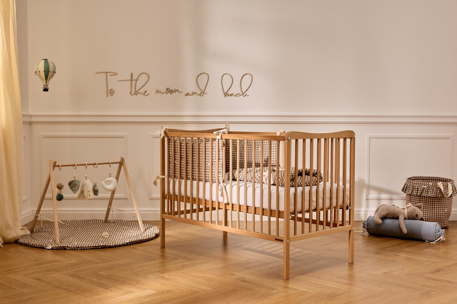 Lit bébé George 60x120 cm en bois naturel