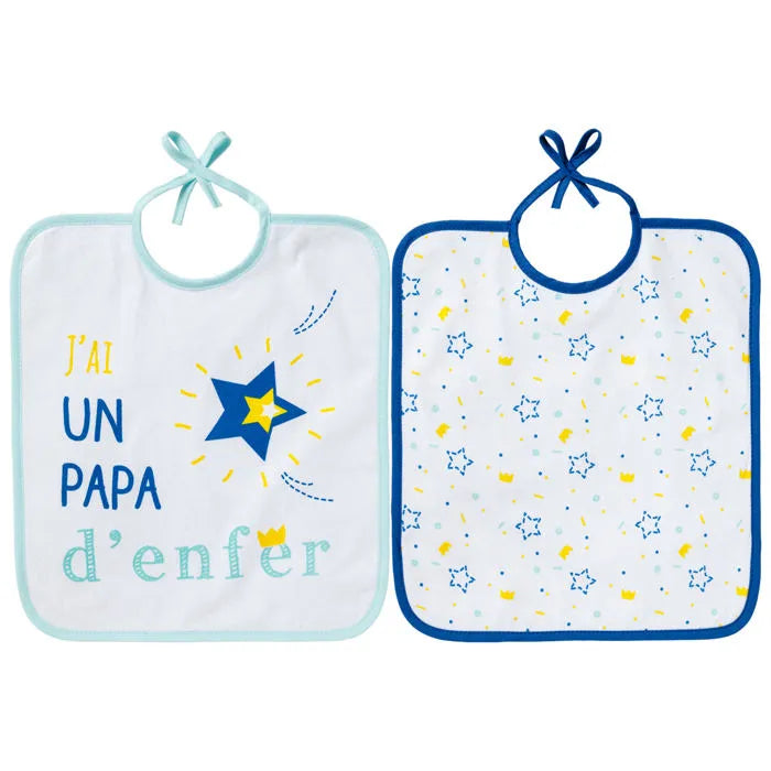 Lot de 2 bavoirs PAPA